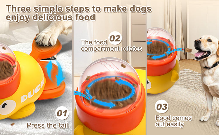 Doggies Merch® 🦆 QuackySnacks Interactive Duck Feeder Toy for Dogs
