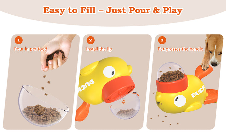 Doggies Merch® 🦆 QuackySnacks Interactive Duck Feeder Toy for Dogs