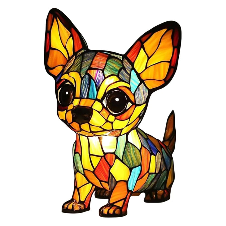 Doggies Merch® LED Stained Dog Lamp