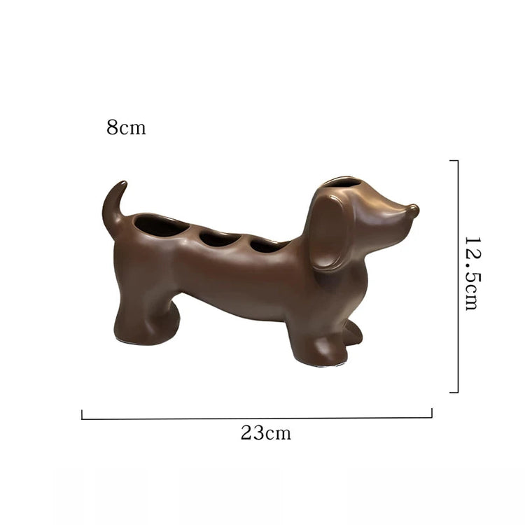 🐾 Dachshund Ceramic Toothbrush Holder