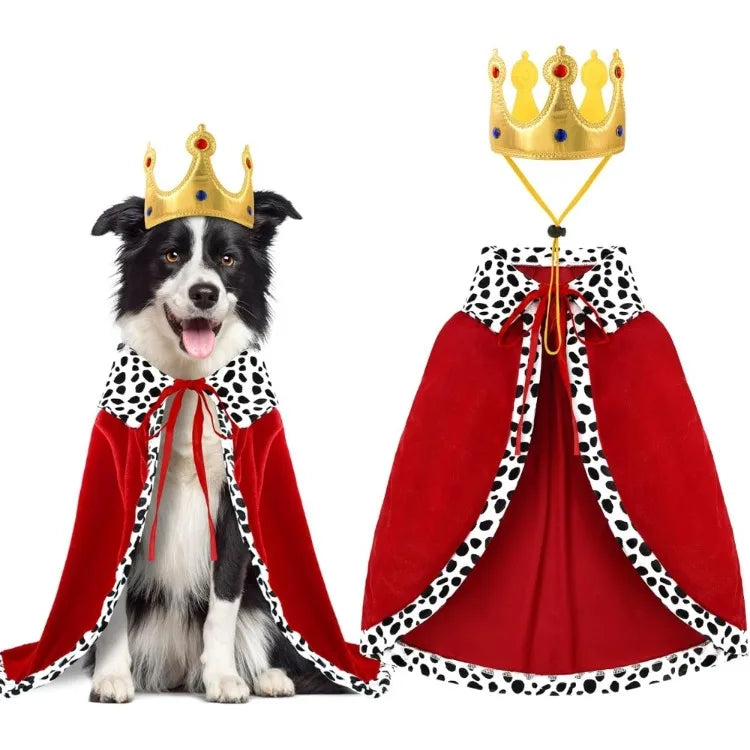 Doggies Merch® 👑 Royal Howl-o-Ween – Dog King Cloak Costume