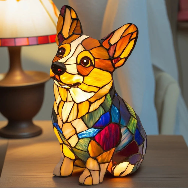 Doggies Merch® LED Stained Dog Lamp
