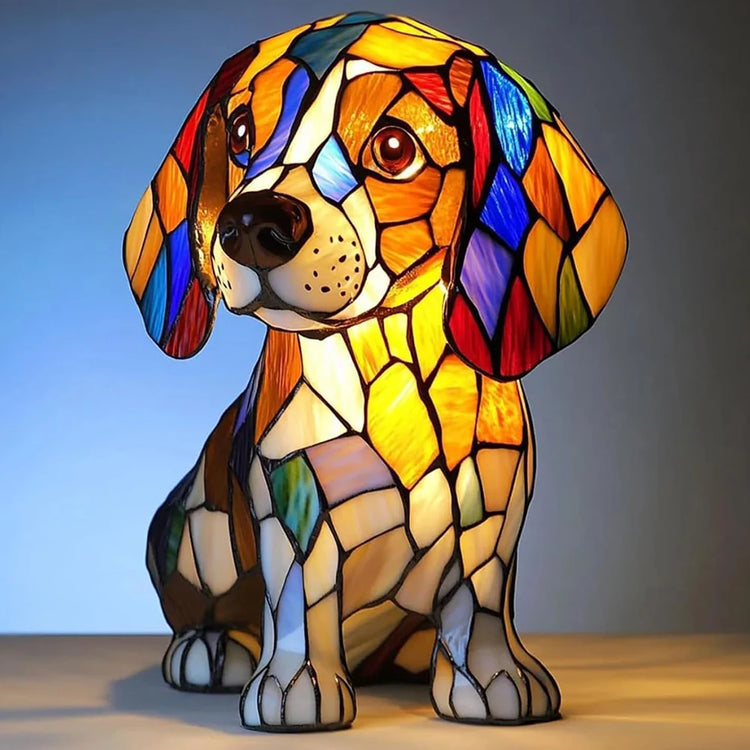 Doggies Merch® LED Stained Dog Lamp