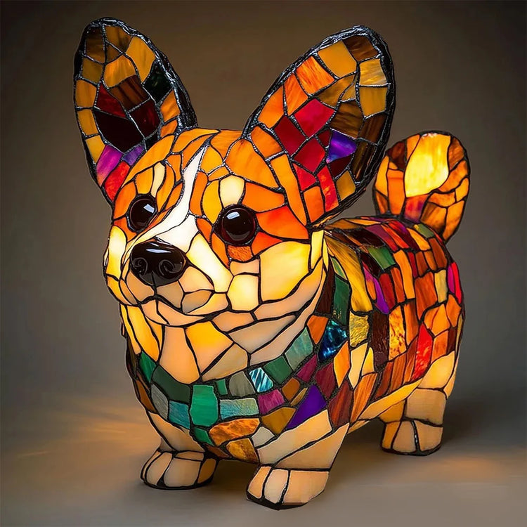 Doggies Merch® LED Stained Dog Lamp