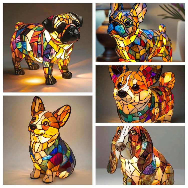 Doggies Merch® LED Stained Dog Lamp