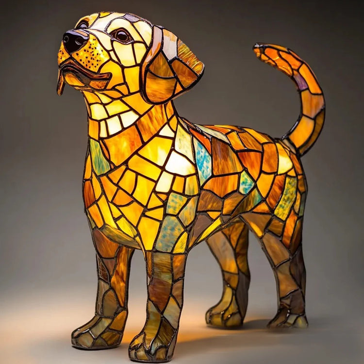 Doggies Merch® LED Stained Dog Lamp
