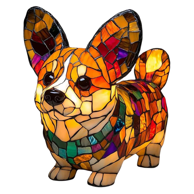Doggies Merch® LED Stained Dog Lamp