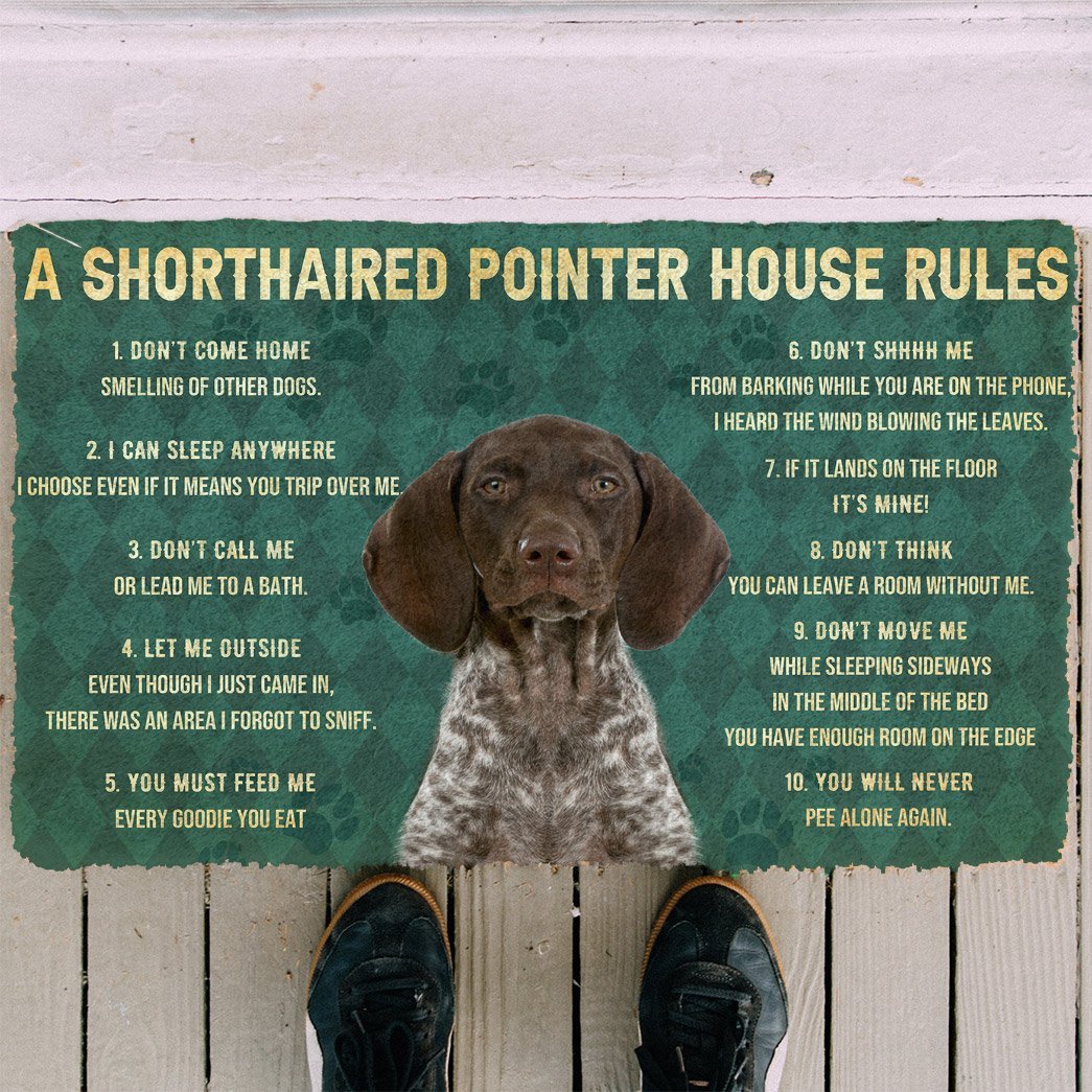 Dog House Rules Golden Retriever Doormat