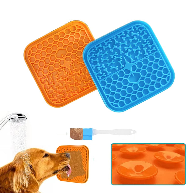 Lick Mat for Dogs, Peanut Butter Slow Feeder for Pet, Dog Lick Pad for  Anxiety Relief, Treats & Grooming, Great for Pet Training in Shower , 2Pcs  