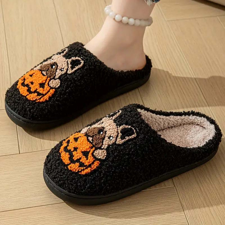 🎃 French Bulldog Pumpkin Slippers – Halloween Comfort with a Spooky-Cute Twist