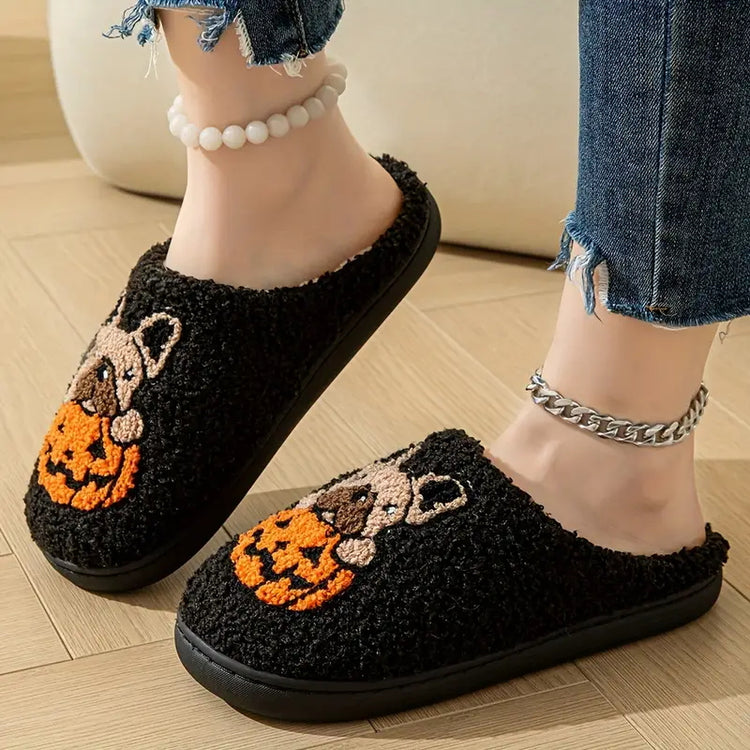 🎃 French Bulldog Pumpkin Slippers – Halloween Comfort with a Spooky-Cute Twist