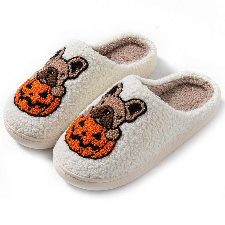 🎃 French Bulldog Pumpkin Slippers – Halloween Comfort with a Spooky-Cute Twist