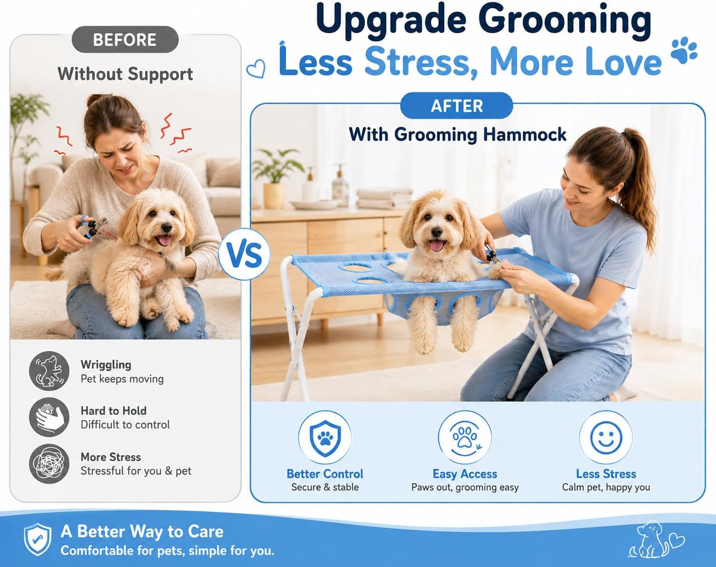 GroomEase™ Pet Grooming Hammock