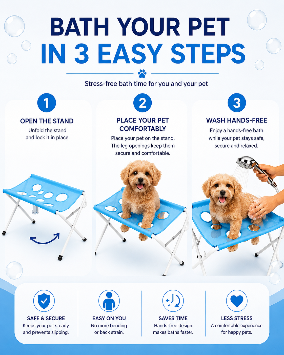 GroomEase™ Pet Grooming Hammock