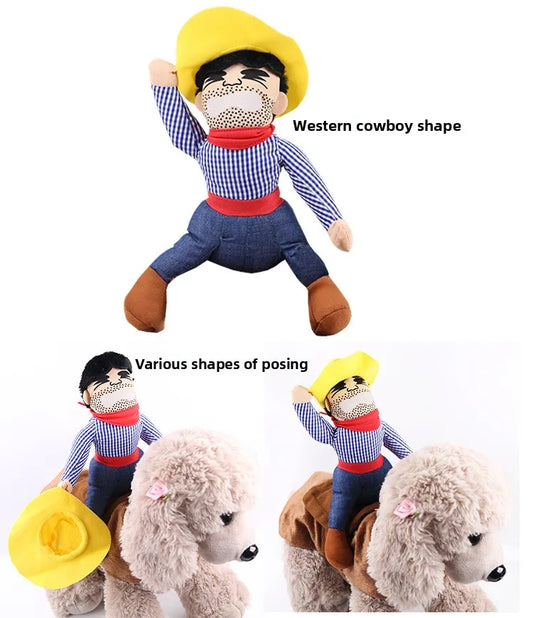 Doggies Merch® 🤠 Giddy-Up Pup! – Cowboy Rider Pet Costume