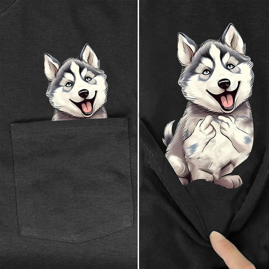 Doggies Merch® Husky Pocket Tee