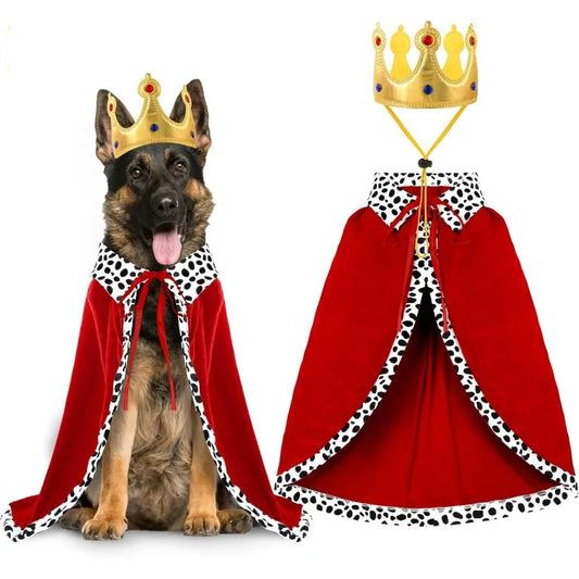Doggies Merch® 👑 Royal Howl-o-Ween – Dog King Cloak Costume