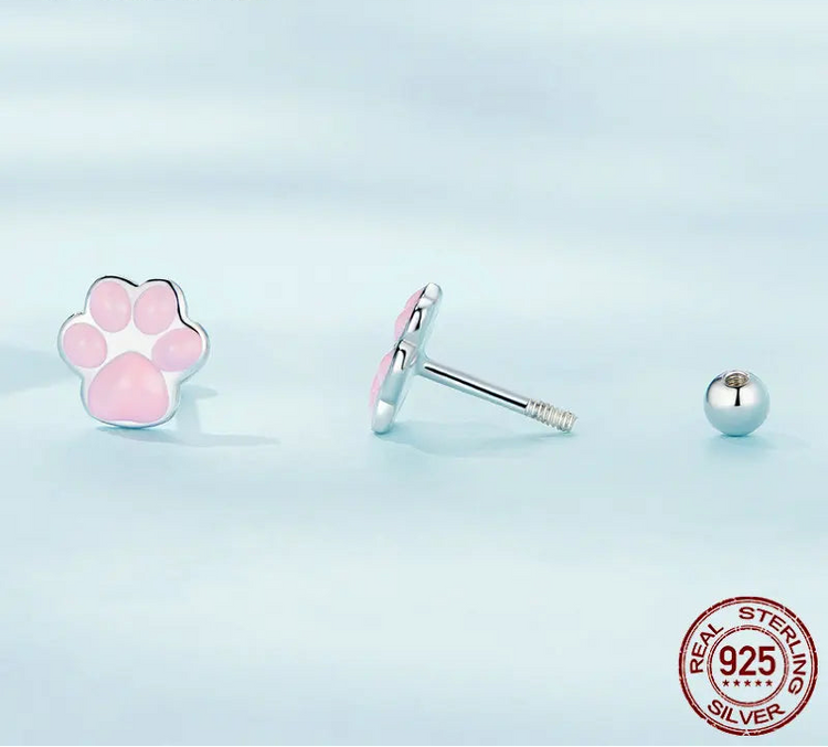 PinkPaw Sterling Silver Earrings