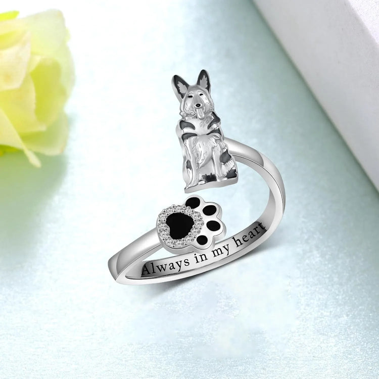 Exquisite German Shepherd Open Ring