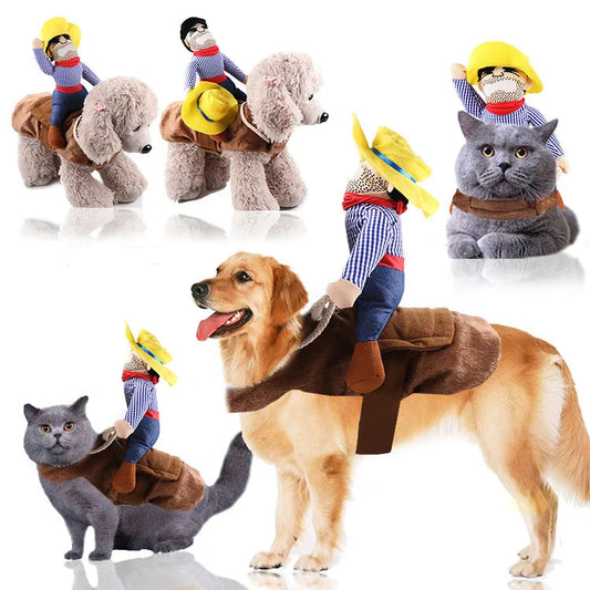 Doggies Merch® 🤠 Giddy-Up Pup! – Cowboy Rider Pet Costume