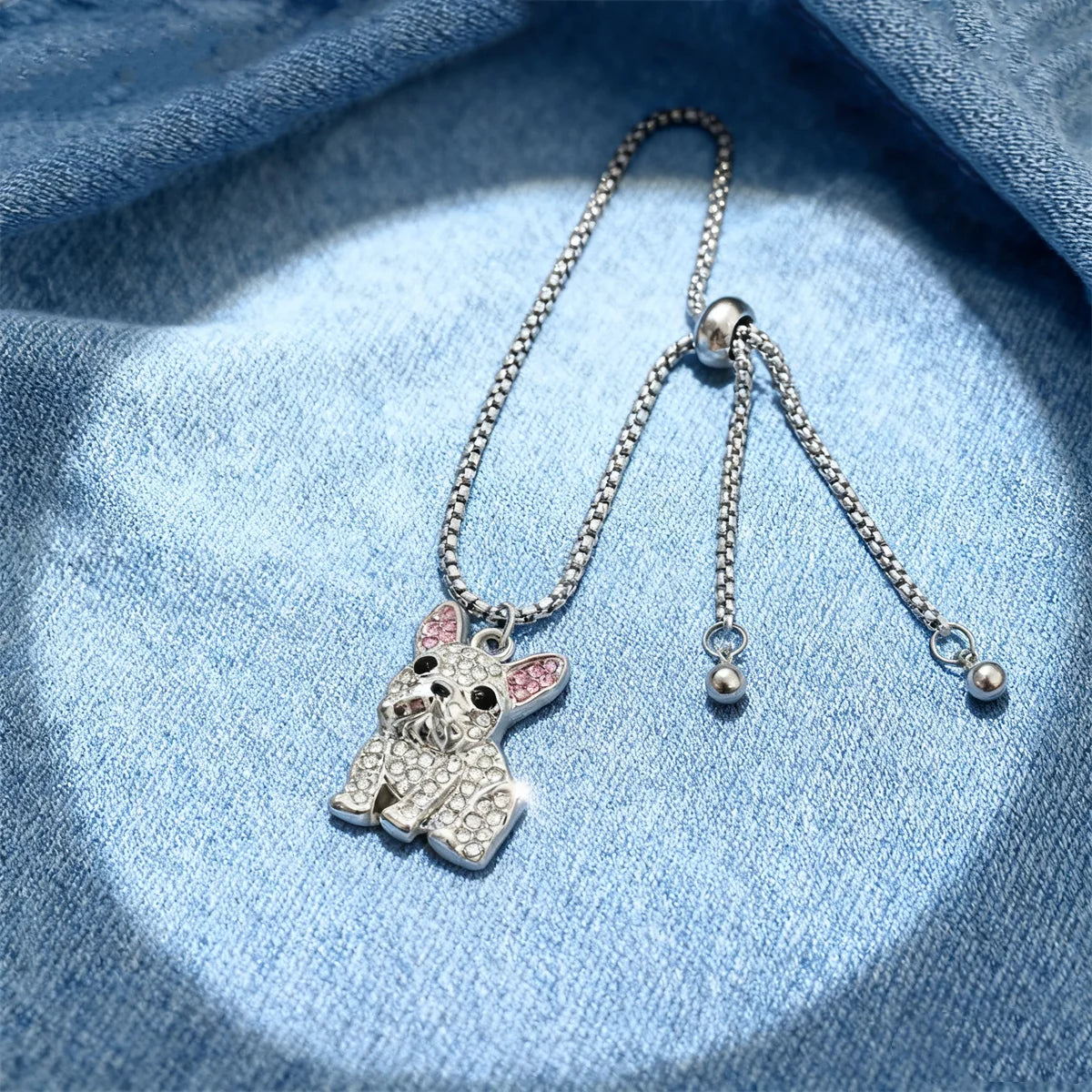 French Bulldog Sterling Silver Bolo Bracelet