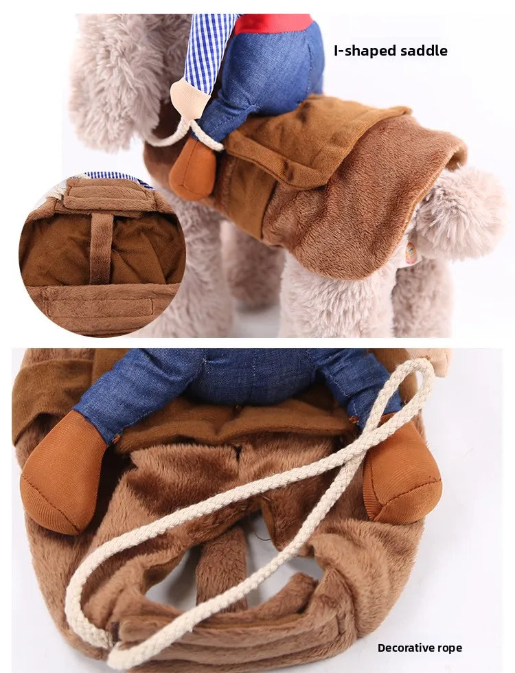 Doggies Merch® 🤠 Giddy-Up Pup! – Cowboy Rider Pet Costume