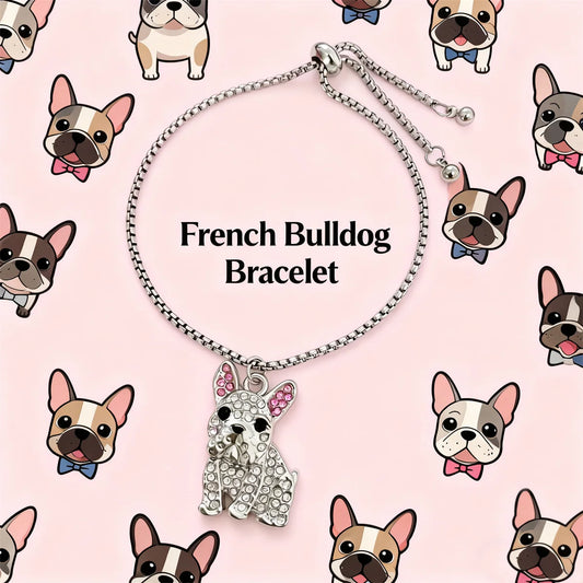 French Bulldog Sterling Silver Bolo Bracelet