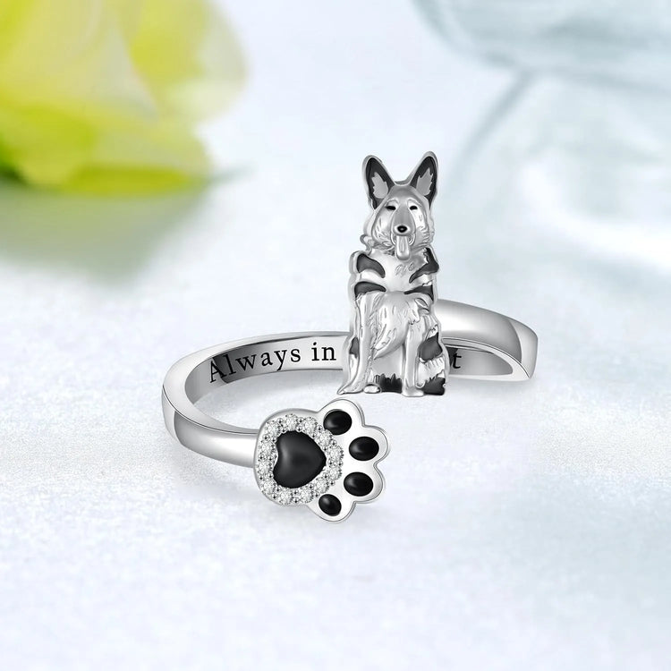 Exquisite German Shepherd Open Ring