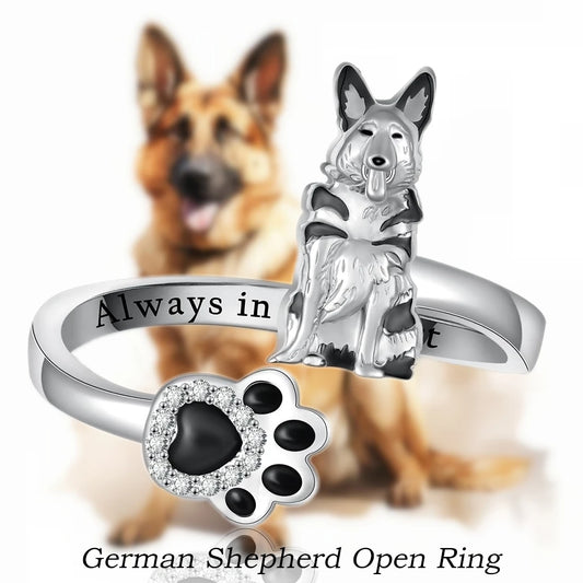 Exquisite German Shepherd Open Ring