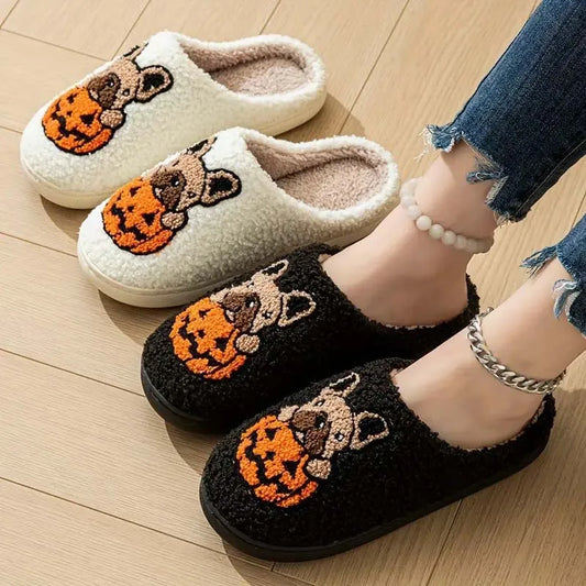 🎃 French Bulldog Pumpkin Slippers – Halloween Comfort with a Spooky-Cute Twist