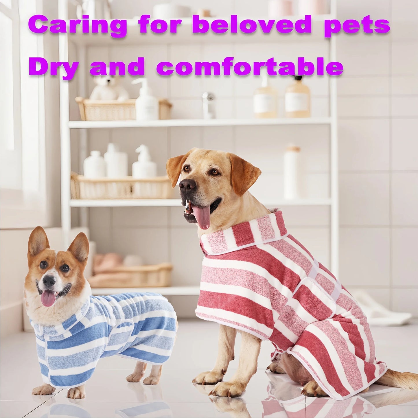 🐶 Super Absorbent Dog Bathrobe
