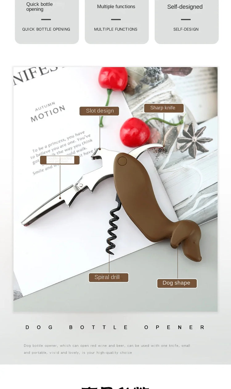 🐾 Dachshund Corkscrew Wine Bottle Opener – Playful & Functional
