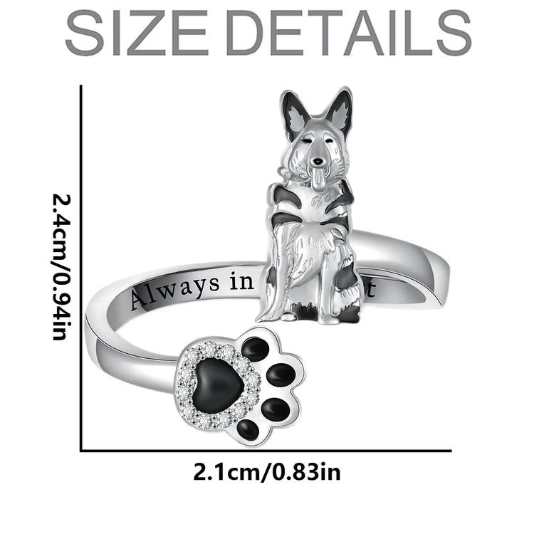 Exquisite German Shepherd Open Ring