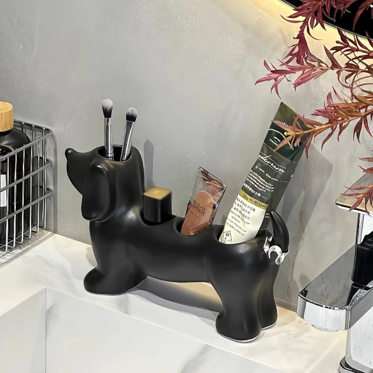 🐾 Dachshund Ceramic Toothbrush Holder