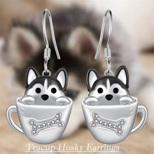 Doggies Merch® Husky Teacup Earrings