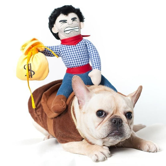 Doggies Merch® 🤠 Giddy-Up Pup! – Cowboy Rider Pet Costume