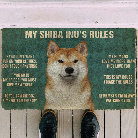 Doggies Merch® Shiba Inu's "HOUSE RULES" Doormat