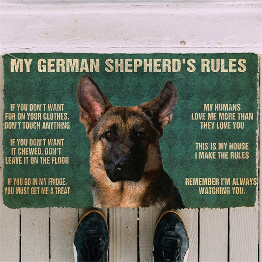 Doggies Merch® German Shepherd "HOUSE RULES" Doormat Ver. 2
