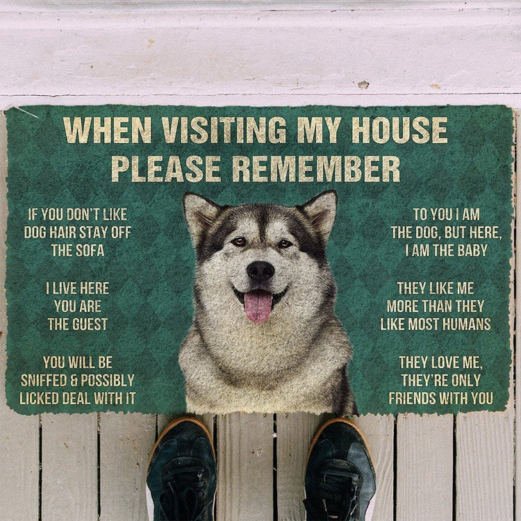 Doggies Merch® Alaskan Malamute "HOUSE RULES" Doormat