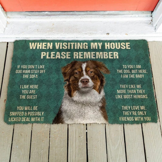 Doggies Merch® Australian Shepherd "HOUSE RULES" Doormat Ver. 3