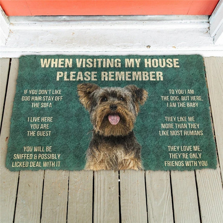 Doggies Merch® Yorkie "HOUSE RULES" Doormat