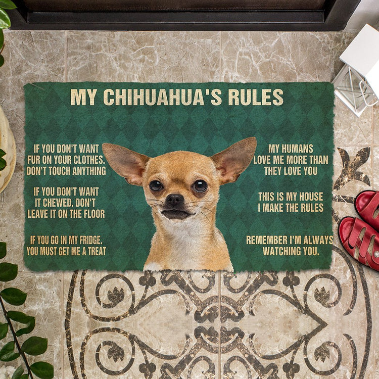 Doggies Merch® Chihuahua's "HOUSE RULES" Doormat