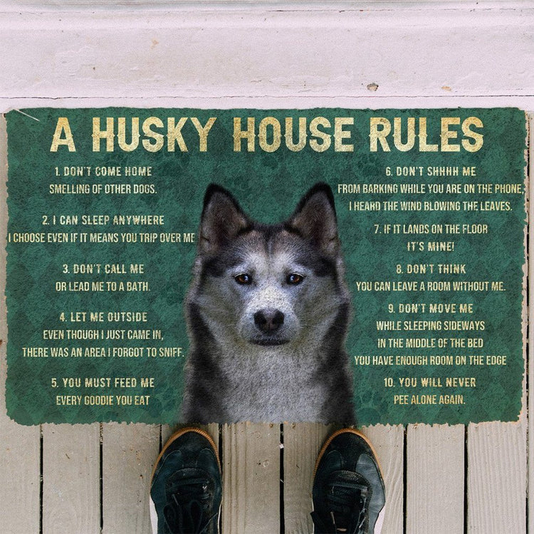 Doggies Merch® Husky "HOUSE RULES" Doormat