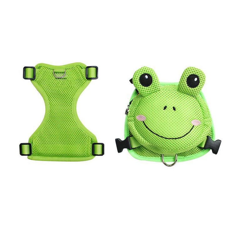 Doggies Merch® Froggy Dog Backpack Harness Set
