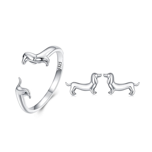 Doggies Merch® Dachshund Ring & Earrings