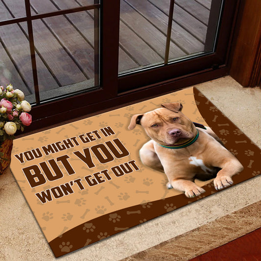 Doggies Merch® Pitbull "YOU WON'T GET OUT" Doormat Ver. 2