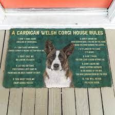 Doggies Merch® Cardigan Welsh Corgi "HOUSE RULES" Doormat