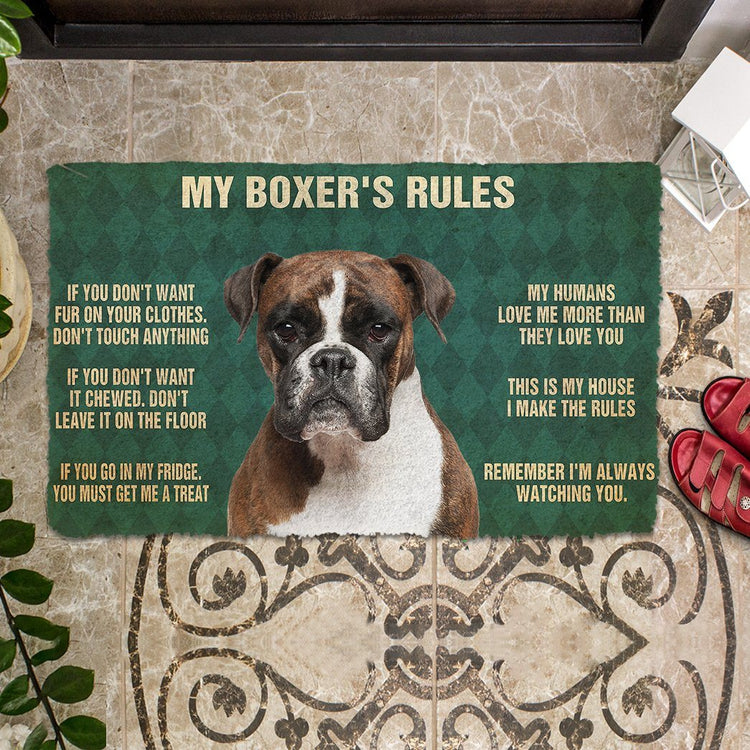 Doggies Merch® Boxer "HOUSE RULES" Doormat Ver. 2