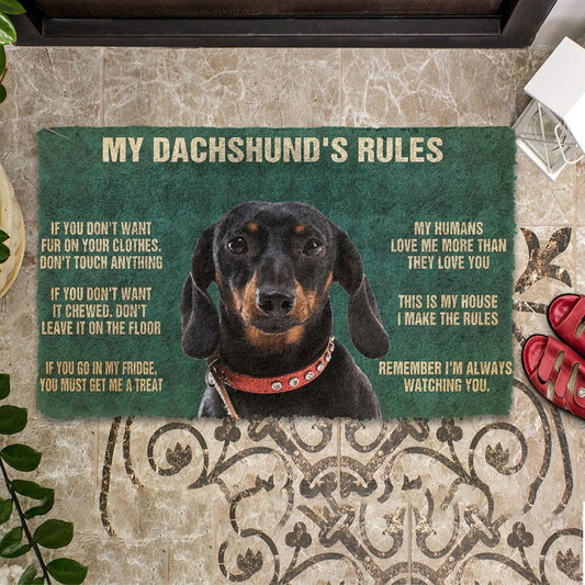 Doggies Merch® Dachshund "HOUSE RULES" Doormat Ver. 2