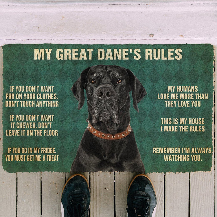 Doggies Merch® Great Dane "HOUSE RULES" Doormat